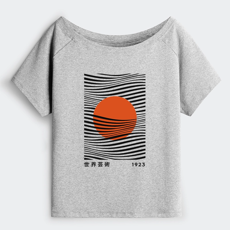 Tokyo-Tiger Minimalist Art Sun Off Shoulder T-Shirt