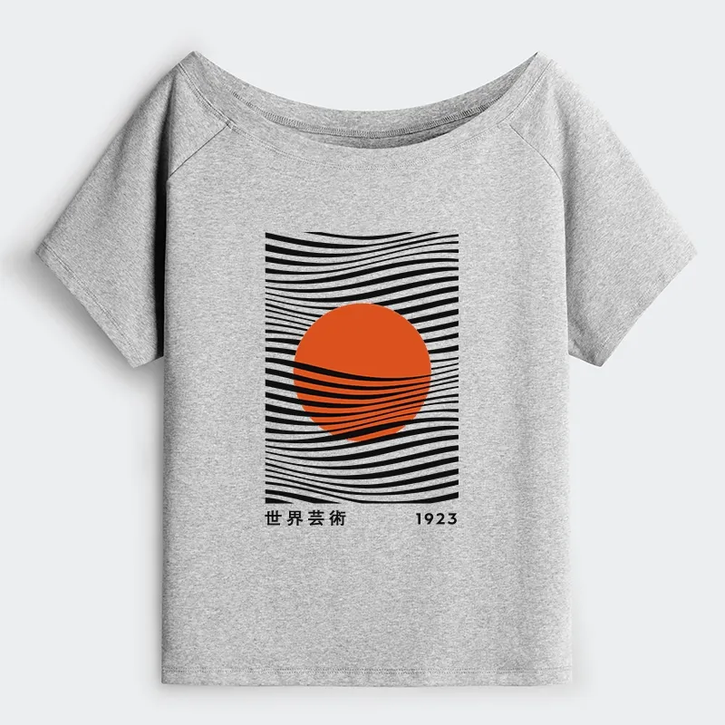 Tokyo-Tiger Minimalist Art Sun Off Shoulder T-Shirt