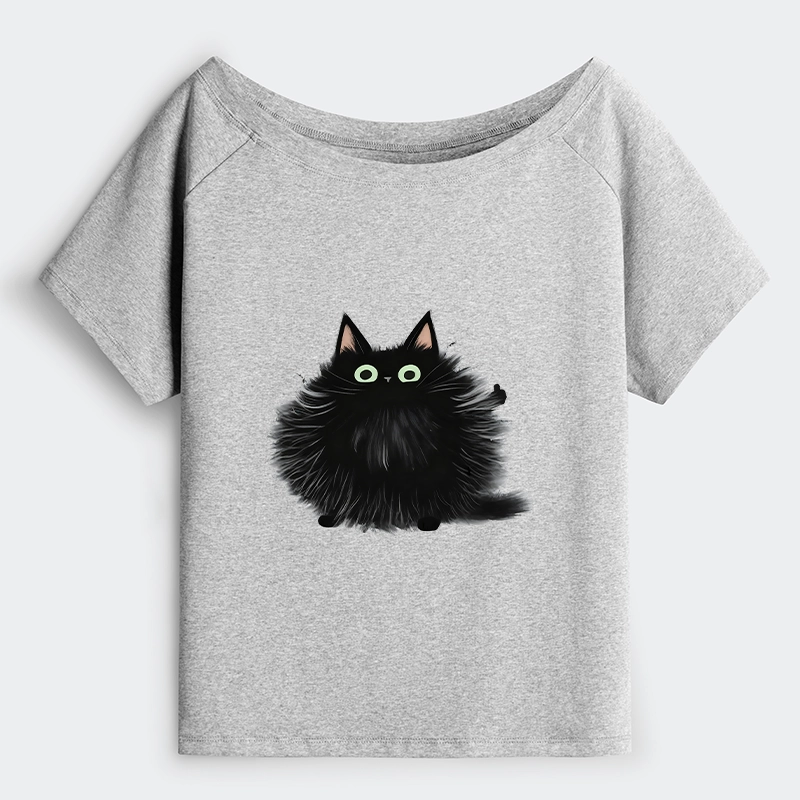 Tokyo-Tiger Cat's Approval Off Shoulder T-Shirt