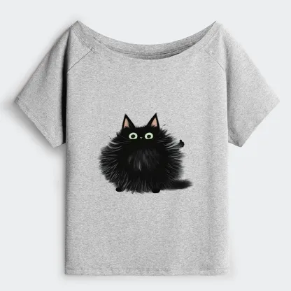 Tokyo-Tiger Cat's Approval Off Shoulder T-Shirt