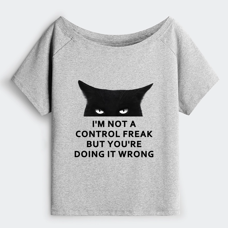 Tokyo-Tiger Control Freak Funny Off Shoulder T-Shirt