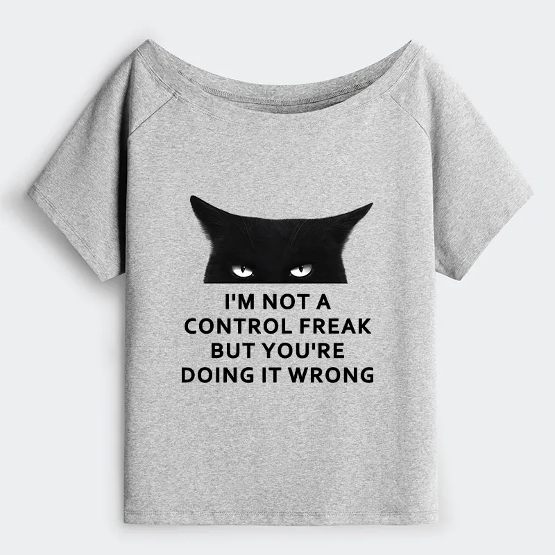 Tokyo-Tiger Control Freak Funny Off Shoulder T-Shirt Sale