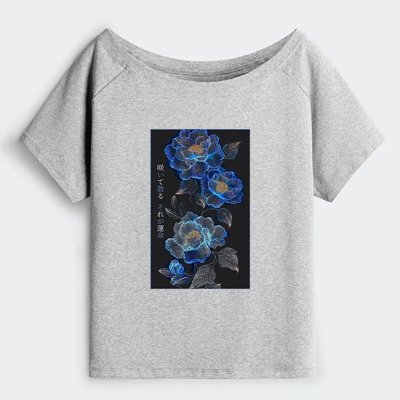 Tokyo-Tiger The Sea Of Flowers In The Darkness Off Shoulder T-Shirt