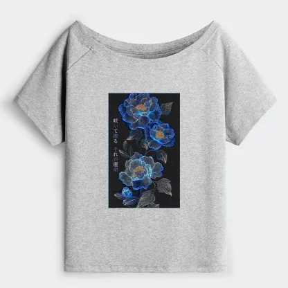 Tokyo-Tiger The Sea Of Flowers In The Darkness Off Shoulder T-Shirt