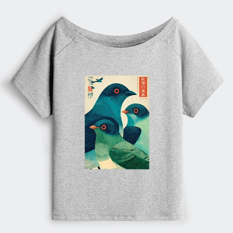 Tokyo-Tiger Petrels Of The Painted Sea Off Shoulder T-Shirt