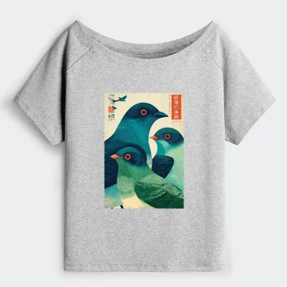 Tokyo-Tiger Petrels Of The Painted Sea Off Shoulder T-Shirt