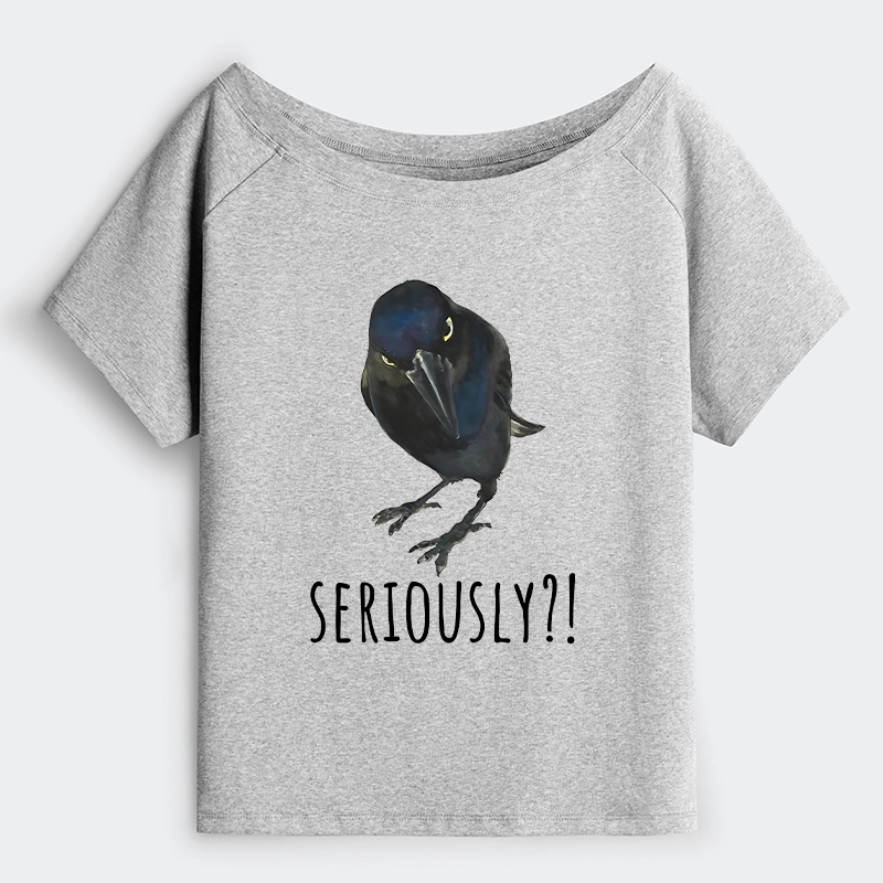 Tokyo-Tiger Raven's Question Off Shoulder T-Shirt