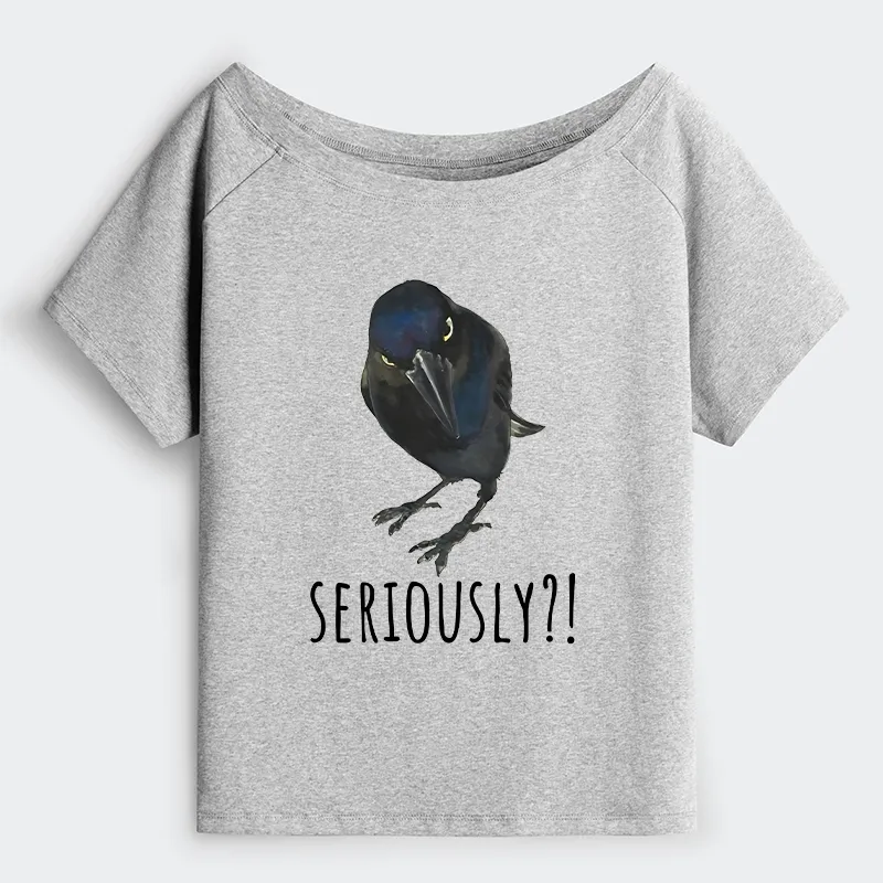 Tokyo-Tiger Raven's Question Off Shoulder T-Shirt