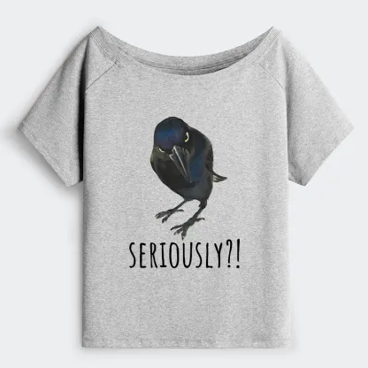 Tokyo-Tiger Raven's Question Off Shoulder T-Shirt