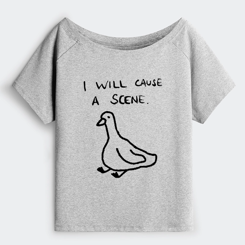 Tokyo-Tiger Stupid Goose Funny Japan Retro Off Shoulder T-Shirt