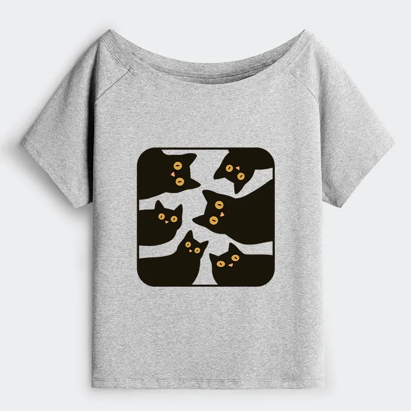 Tokyo-Tiger Cats Are Watching You Off Shoulder T-Shirt