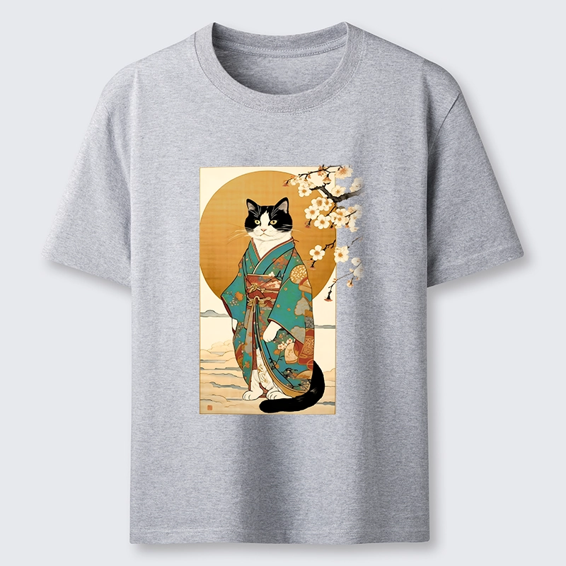 Tokyo-Tiger Elegant Cat In Traditional Kimono Classic T-Shirt