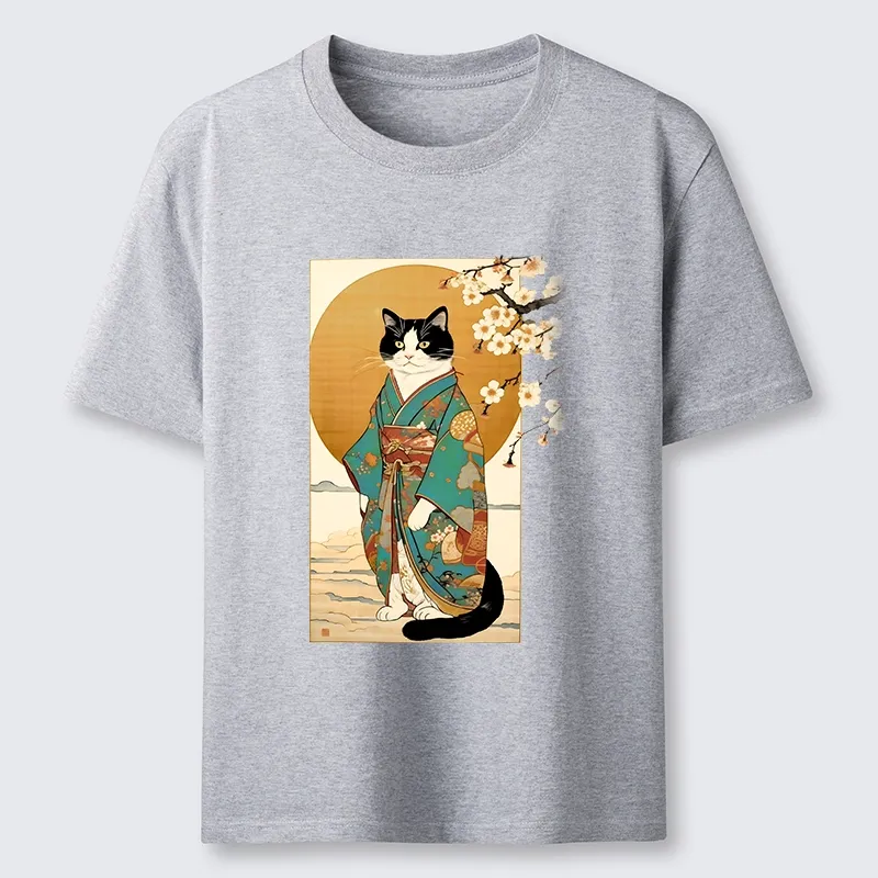 Tokyo-Tiger Elegant Cat In Traditional Kimono Classic T-Shirt