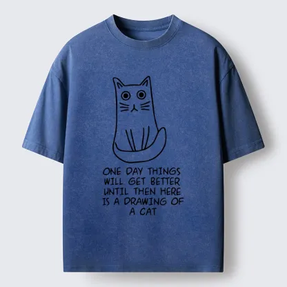Tokyo-Tiger Cat Meme To Cheer You Up Washed T-Shirt