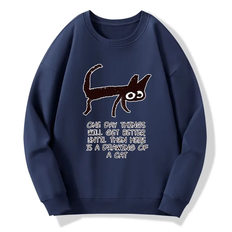 Tokyo-Tiger Cat Cheer Up Drawing Classic Sweatshirt