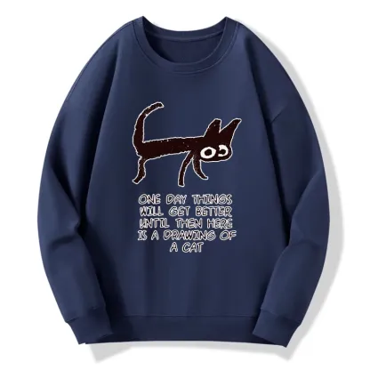 Tokyo-Tiger Cat Cheer Up Drawing Classic Sweatshirt