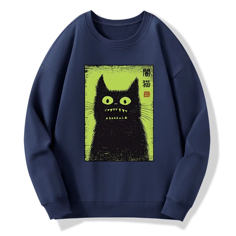 Tokyo-Tiger Spooky Black Cat Japanese Classic Sweatshirt