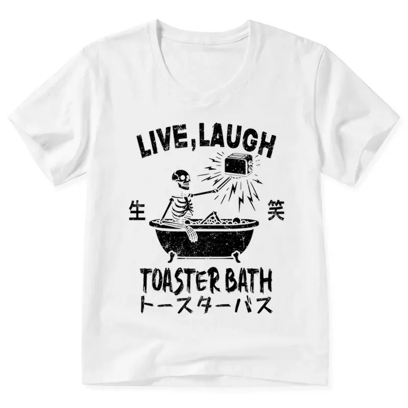 Tokyo-Tiger Funny Electric Shock Skeleton V-Neck Classic T-Shirt