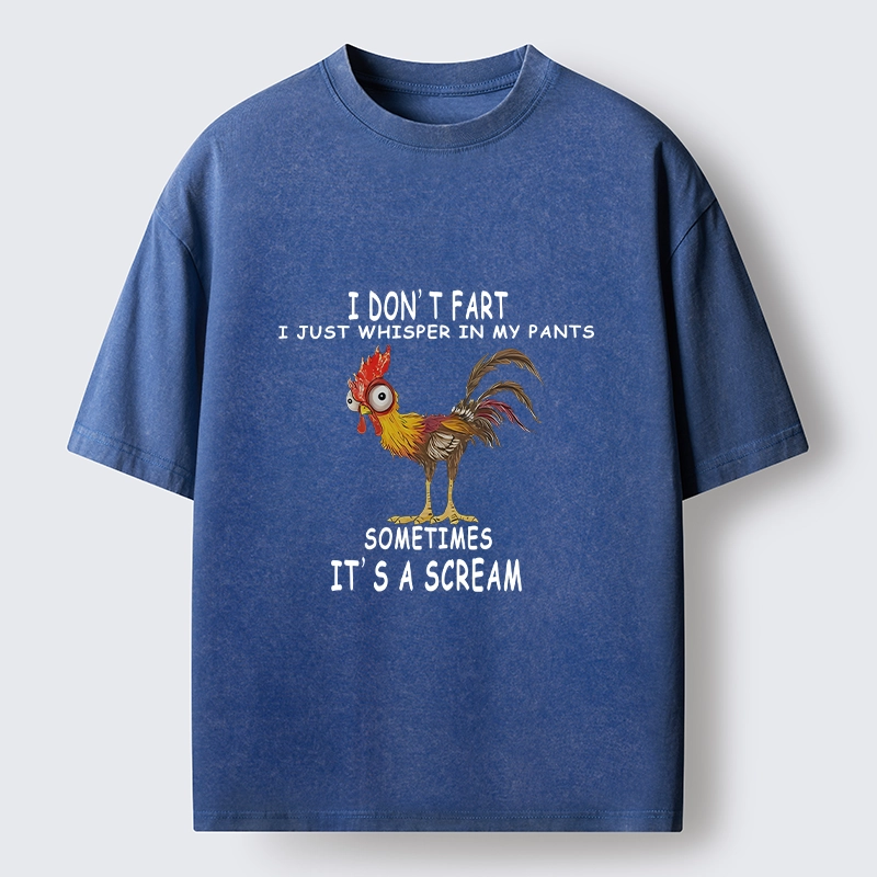 Tokyo-Tiger Funny Rooster Fart Meme Washed T-Shirt