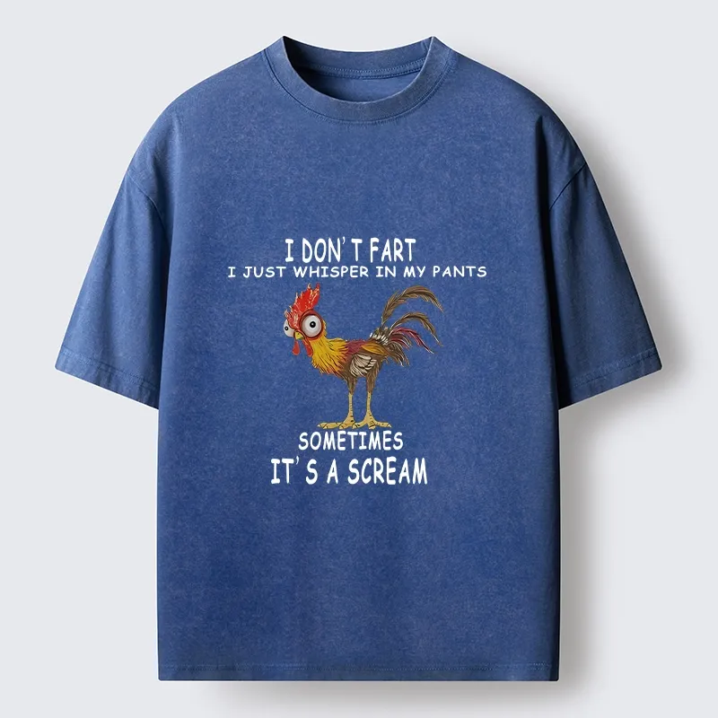 Tokyo-Tiger Funny Rooster Fart Meme Washed T-Shirt