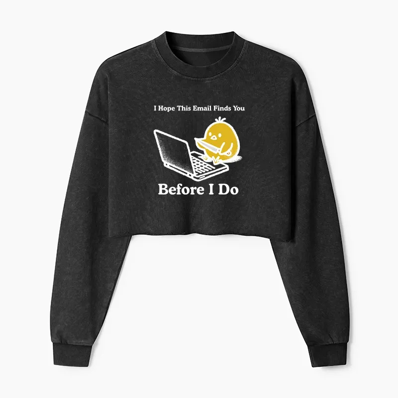 Tokyo-Tiger Chicken Knife Email Meme Washed Crop Sweatshirt Sale