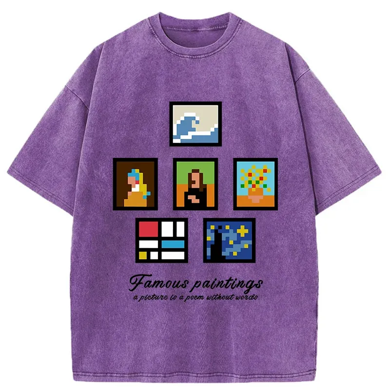 Tokyo-Tiger Famous Paintings Washed T-Shirt