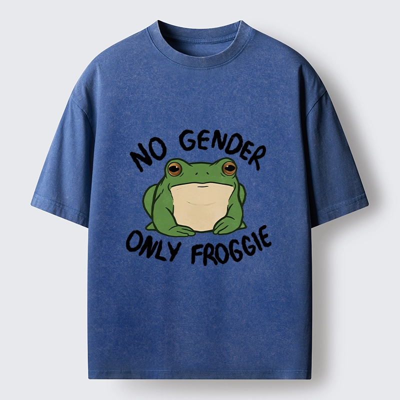 Tokyo-Tiger Funny Frog Declares Identity Freedom Washed T-Shirt