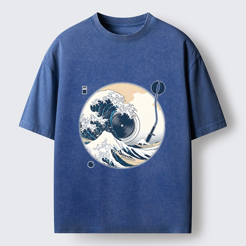 Tokyo-Tiger When Waves Drop The Beat Washed T-Shirt