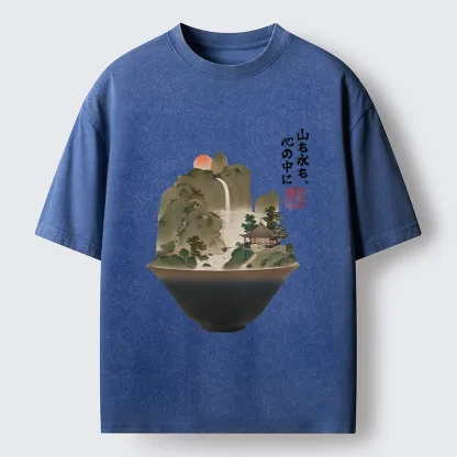 Tokyo-Tiger Bowl Of Zen Art Washed T-Shirt