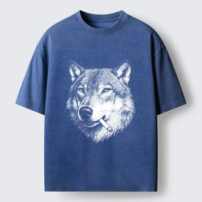 Tokyo-Tiger Cool Wolf Meme Bad Decisions Pending Washed T-Shirt