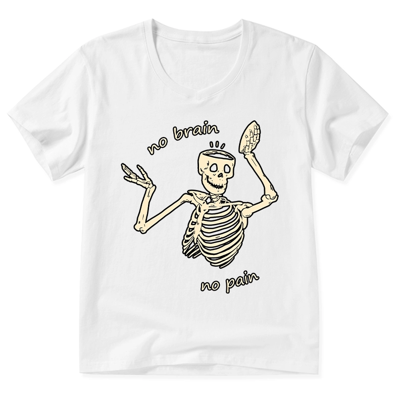 Tokyo-Tiger Skeletons Feel No Pain V-Neck Classic T-Shirt