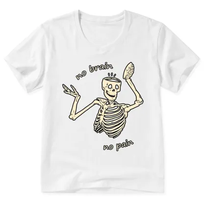 Tokyo-Tiger Skeletons Feel No Pain V-Neck Classic T-Shirt
