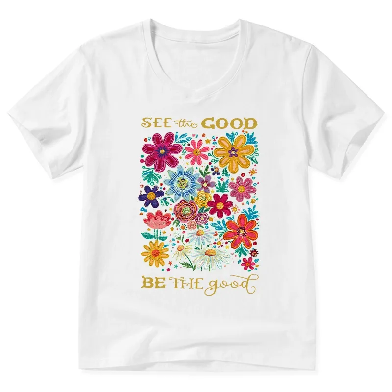 Tokyo-Tiger Flower：See The Good Be The Good V-Neck Classic T-Shirt