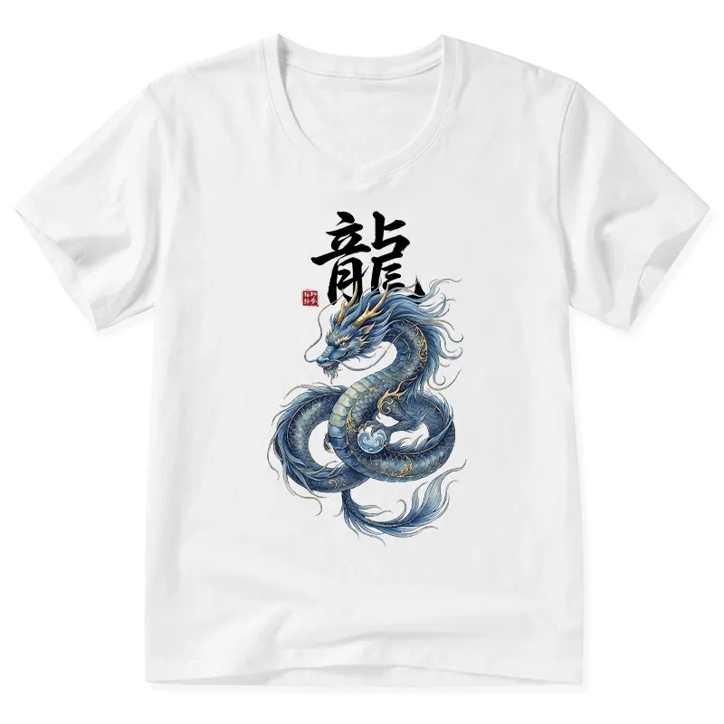 Tokyo-Tiger Mythic Blue Dragon V-Neck Classic T-Shirt Sale