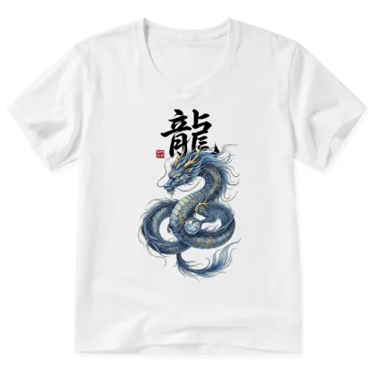 Tokyo-Tiger Mythic Blue Dragon V-Neck Classic T-Shirt
