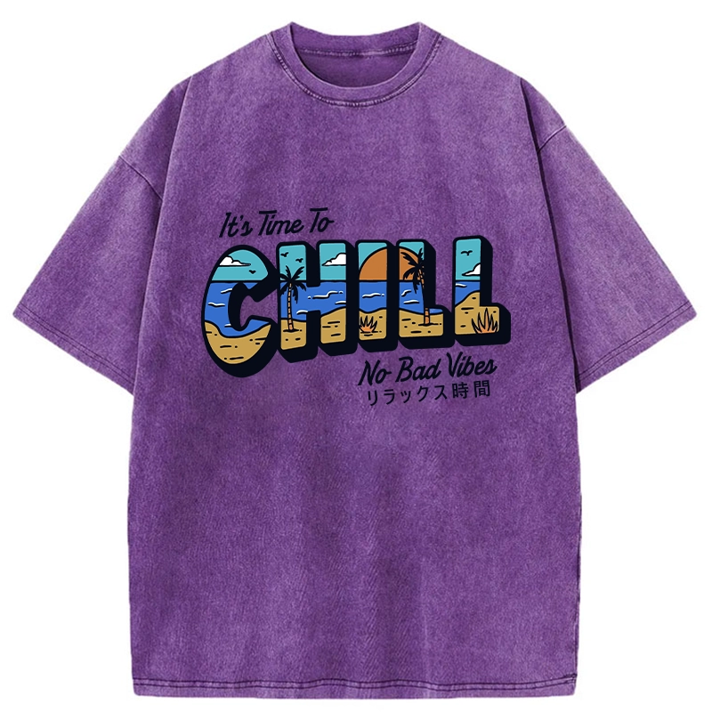 Tokyo-Tiger It's Time To Chill Washed T-Shirt