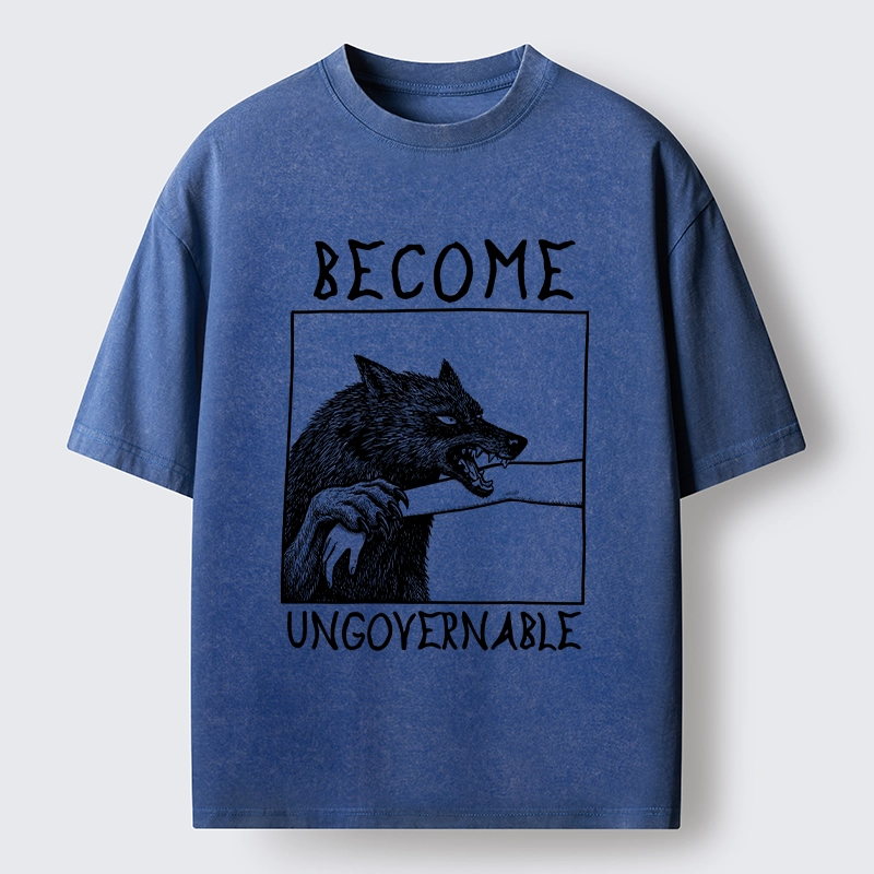 Tokyo-Tiger Meme Wolf Refuse To Be Tamed Forever Washed T-Shirt