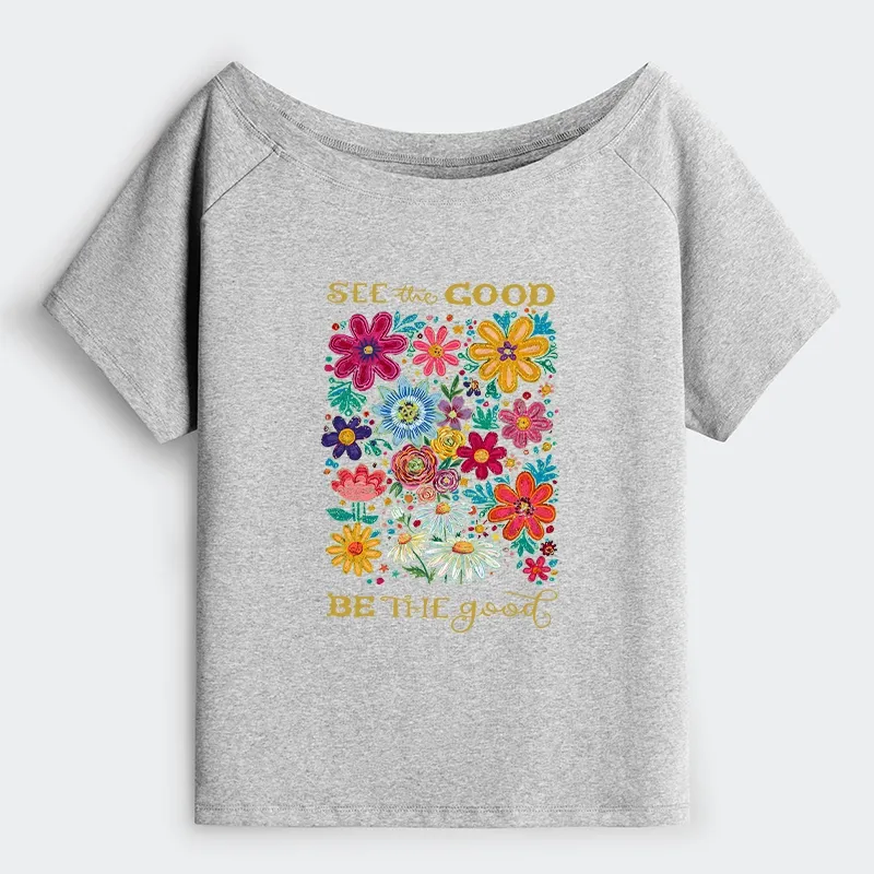 Tokyo-Tiger Flower：See The Good Be The Good Off Shoulder T-Shirt