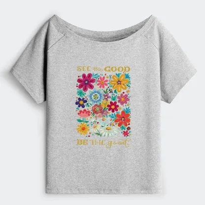 Tokyo-Tiger Flower：See The Good Be The Good Off Shoulder T-Shirt