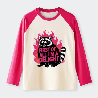 Tokyo-Tiger Angry Raccoon Funny Raglan Long Sleeve T-shirt