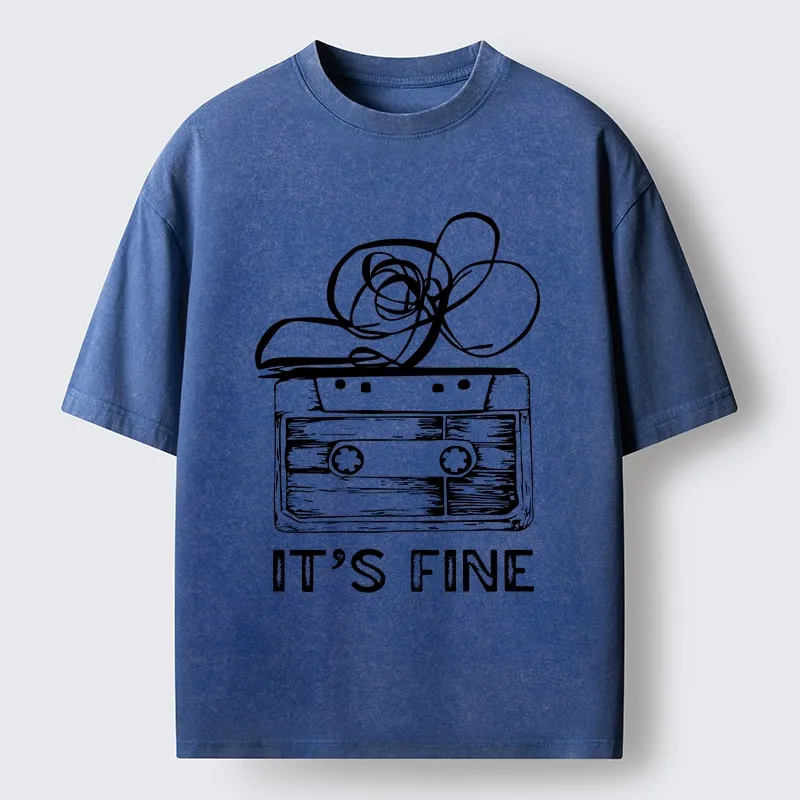 Tokyo-Tiger Cassette Fine Meme Washed T-Shirt