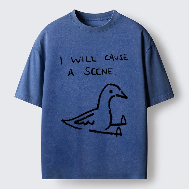 Tokyo-Tiger Pigeon Cause Trouble Meme Washed T-Shirt