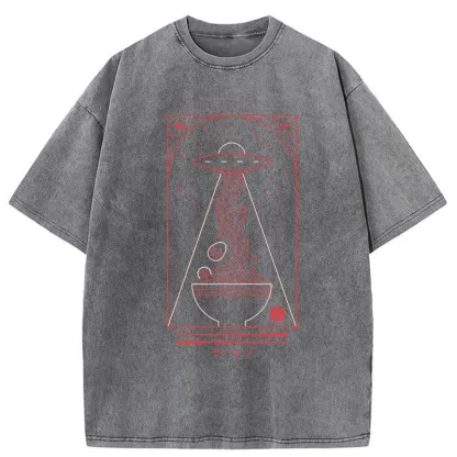 Tokyo-Tiger Funny UFO Ramen Washed T-Shirt