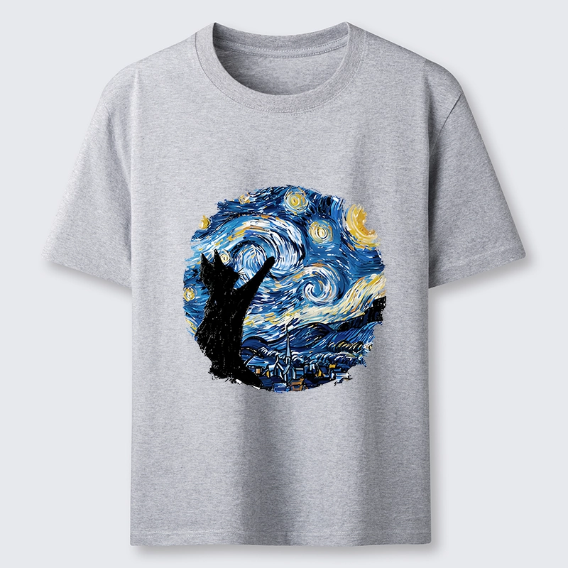 Tokyo-Tiger Starry Night Black Cat Classic T-Shirt