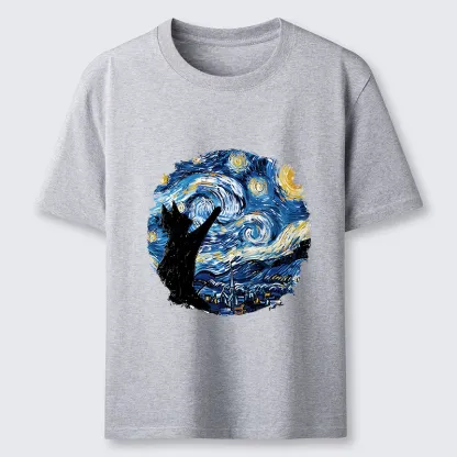 Tokyo-Tiger Starry Night Black Cat Classic T-Shirt