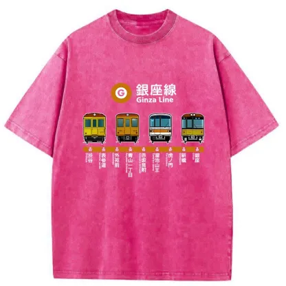 Tokyo-Tiger Japanese Ginza Line Washed T-Shirt