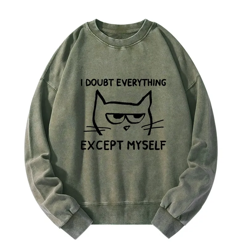 Tokyo-Tiger Confident Kitten Washed Sweatshirt