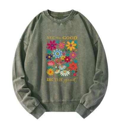 Tokyo-Tiger Flower：See The Good Be The Good Washed Sweatshirt