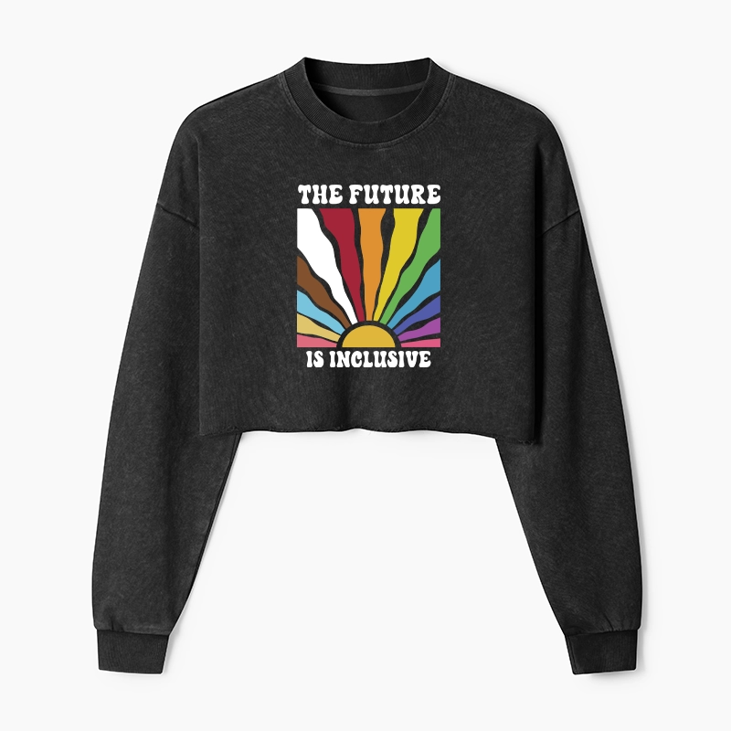 Tokyo-Tiger Pride Future Is Inclusive Washed Crop Sweatshirt