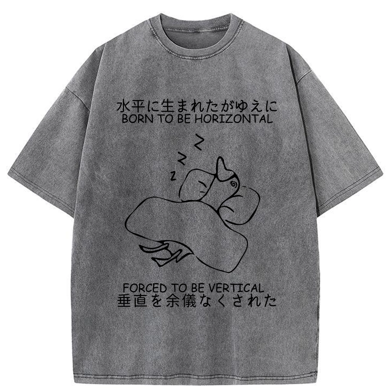 Tokyo-Tiger Born To Be Horizontal Washed T-Shirt